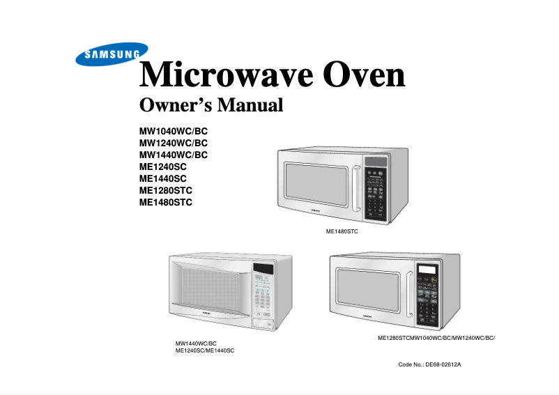Page n°1 - Manuel utilisateur Samsung MW1040WC
