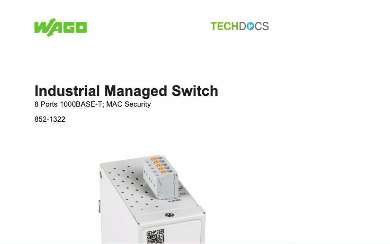 Page n°1 - Manuel utilisateur Wago 852-1322