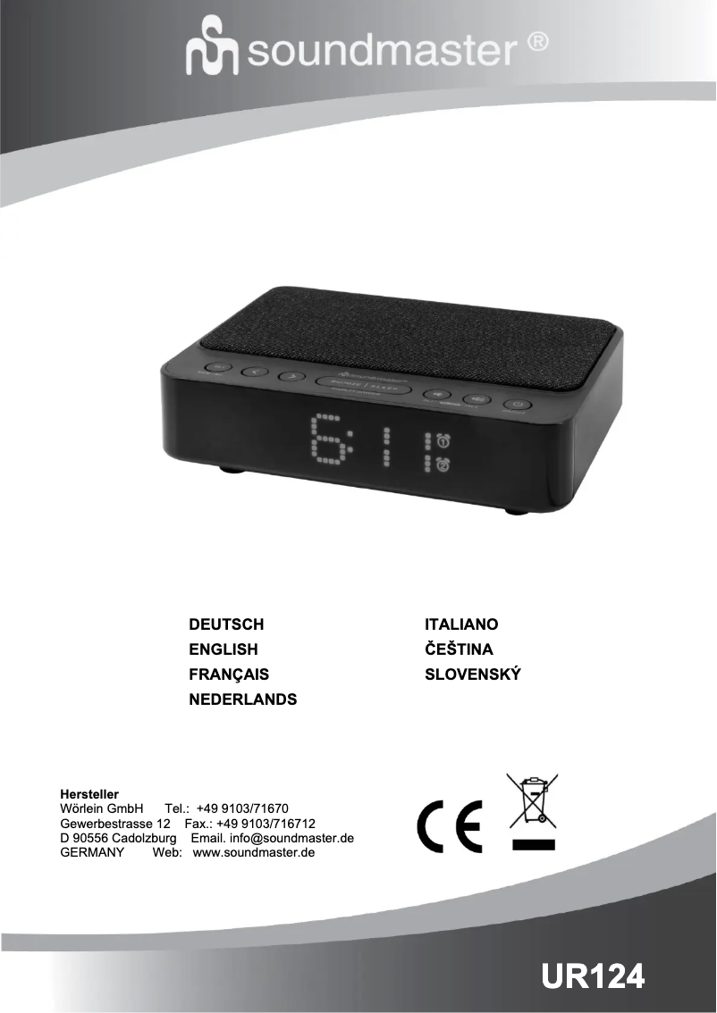 Page 1 de la notice Manuel utilisateur Soundmaster UR124