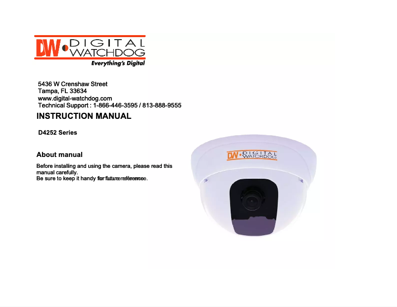 Page n°1 - Manuel utilisateur Digital Watchdog DWC-D4252