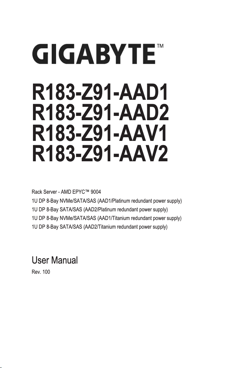 Image de la première page du manuel de l'appareil R183-Z91