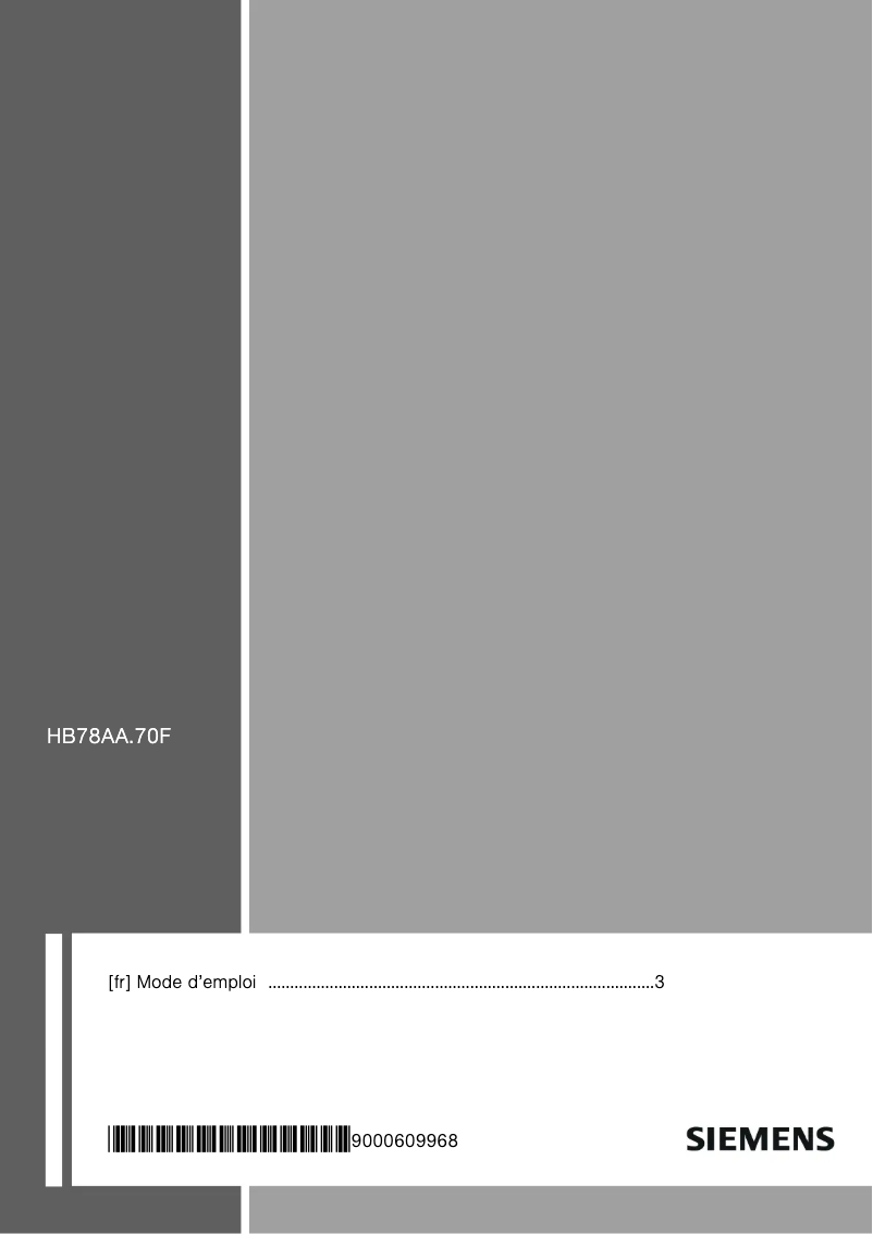 Image de la première page du manuel de l'appareil HB78AA570F