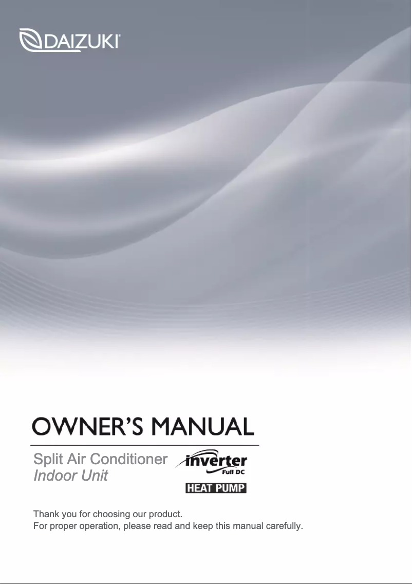 Page 1 de la notice Manuel utilisateur Daizuki DX09X416H-18