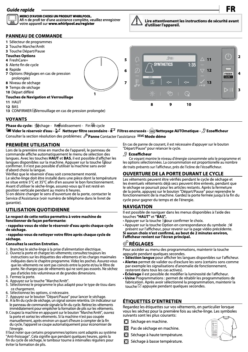 Página 1 del manual Manual de usuario Whirlpool W6 D93WB