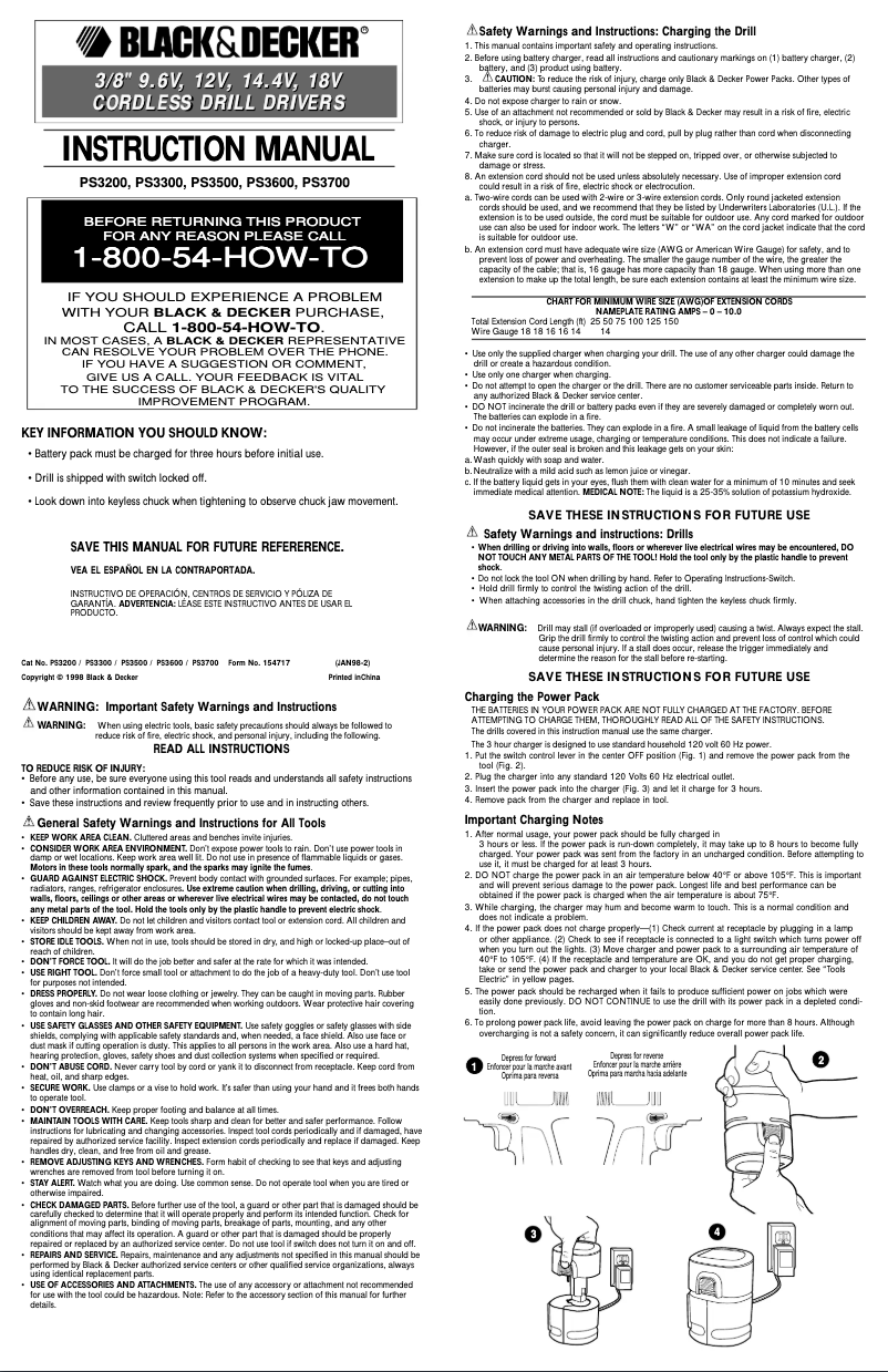 Page n°1 - Manuel utilisateur Black & Decker PS3300