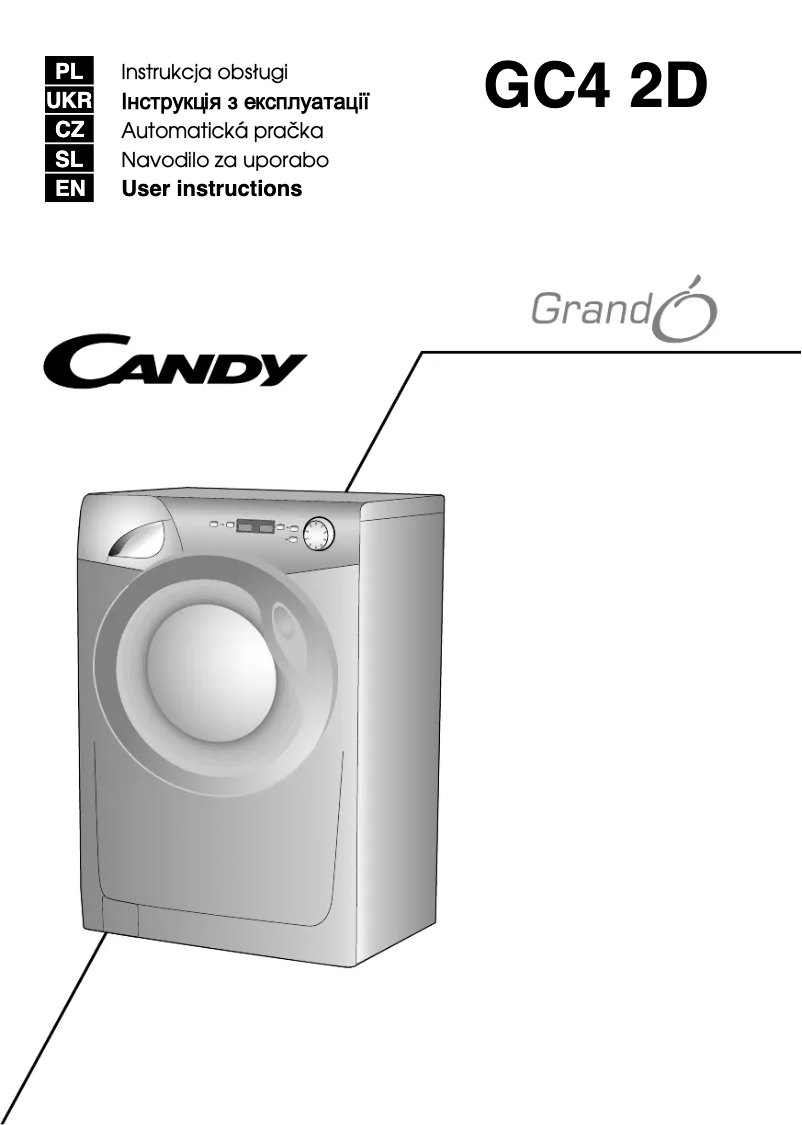 Page n°1 - Manuel utilisateur Candy GC4 1062D1/1-S