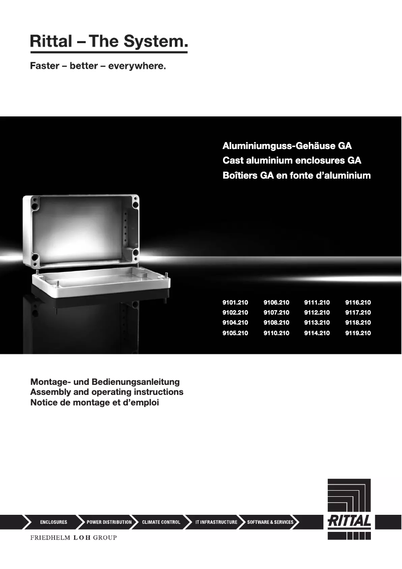 Page 1 de la notice Manuel utilisateur Rittal GA 9101.210