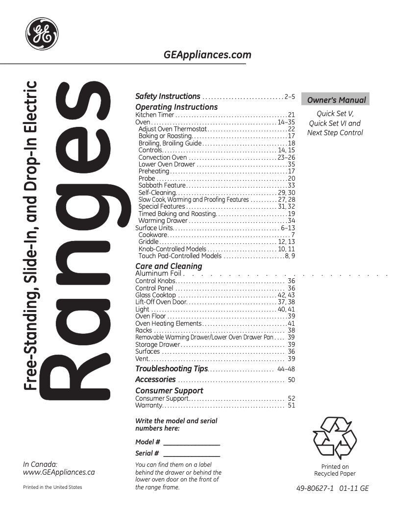 Page n°1 - Manuel d'utilisation et d'entretien Adora JB855DPBB