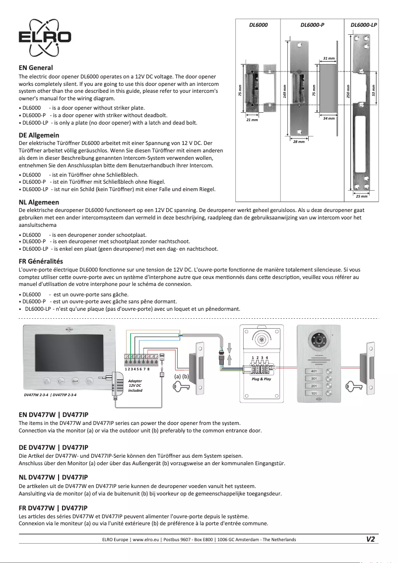 Page 1 de la notice Manuel utilisateur Elro DL6000