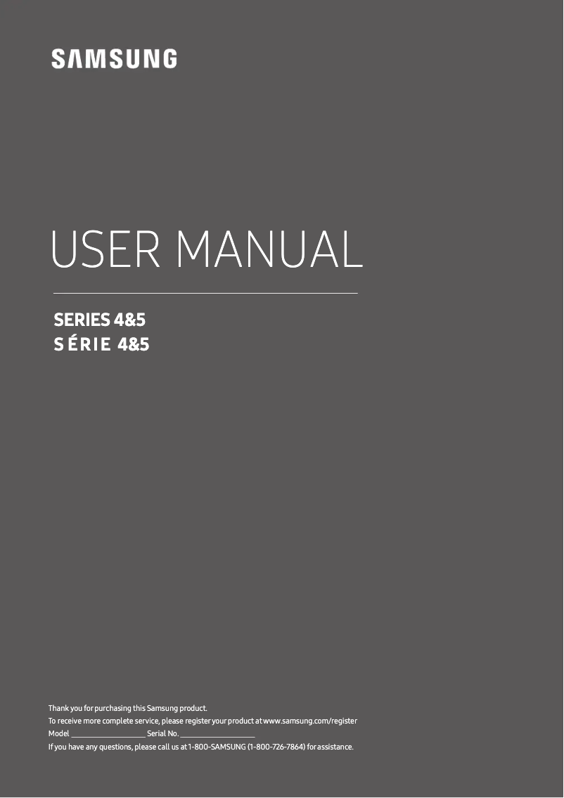 Page 1 de la notice Manuel utilisateur Samsung UN32N5300AF