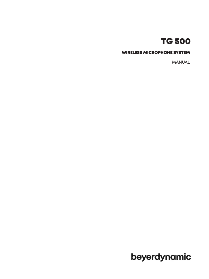 Page 1 de la notice Manuel utilisateur Beyerdynamic TG 558