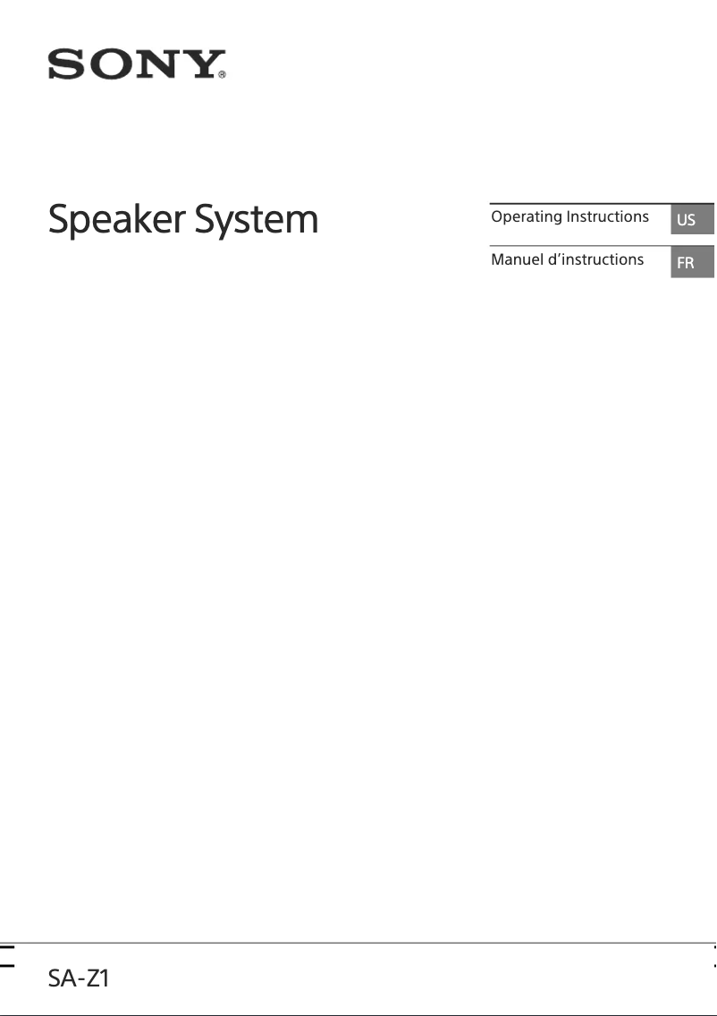 Página 1 del manual Manual de usuario Sony SA-Z1