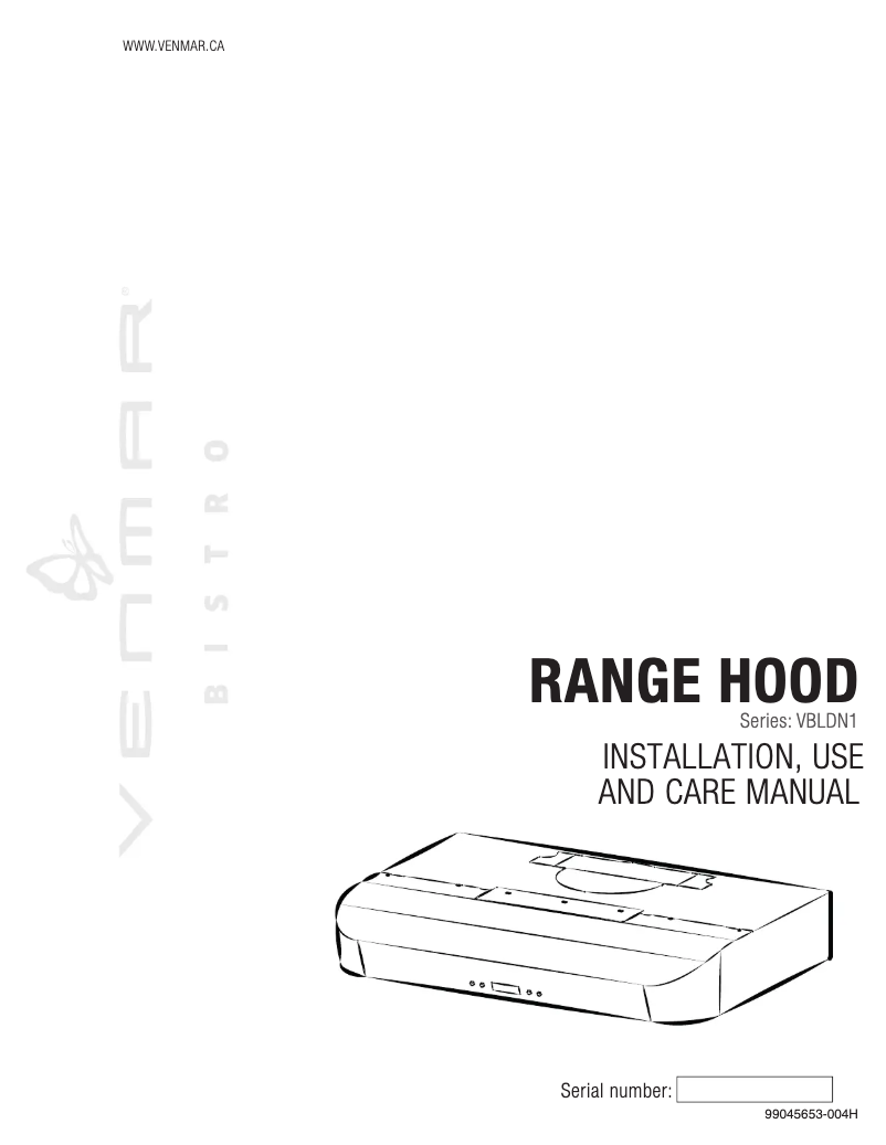 Image de la première page du manuel de l'appareil Bistro VBLDN130WH