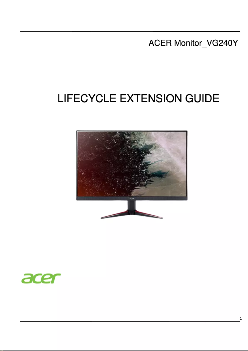 Página 1 del manual Manual de instrucciones Acer VG240YS