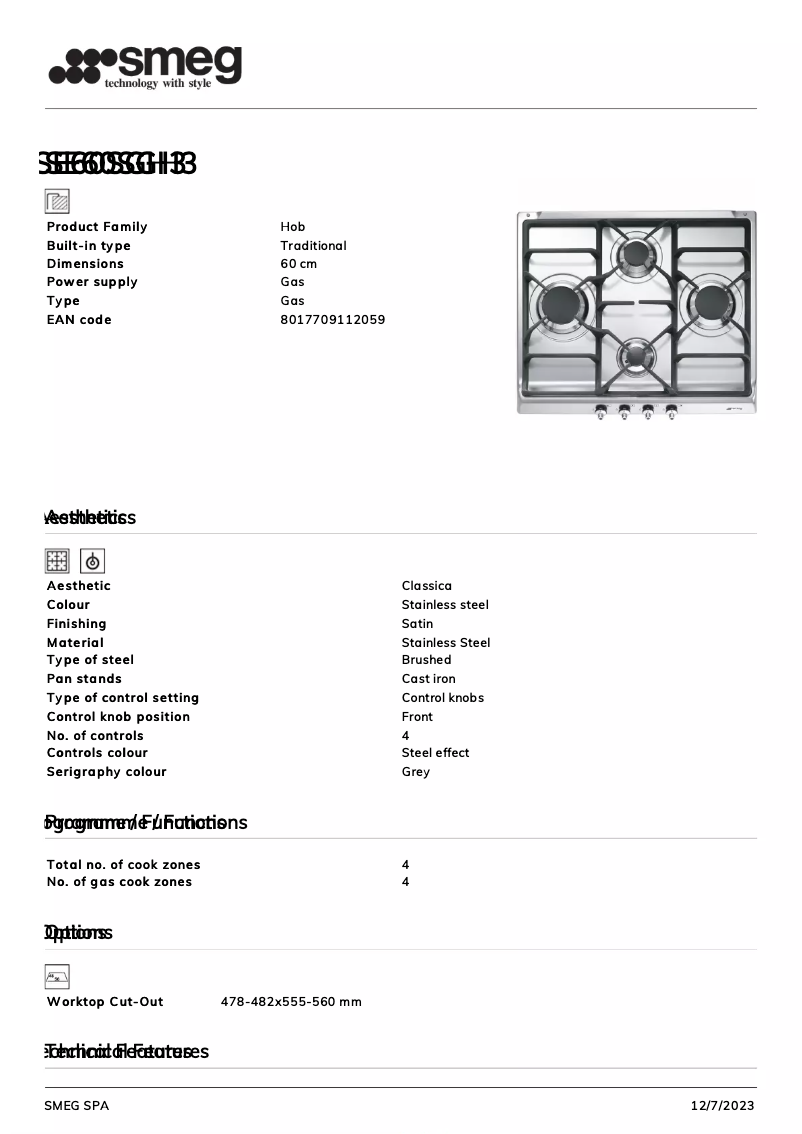 Image de la première page du manuel de l'appareil SE60SGH3