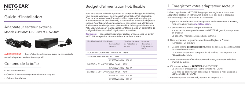 Image de la première page du manuel de l'appareil EPS200W