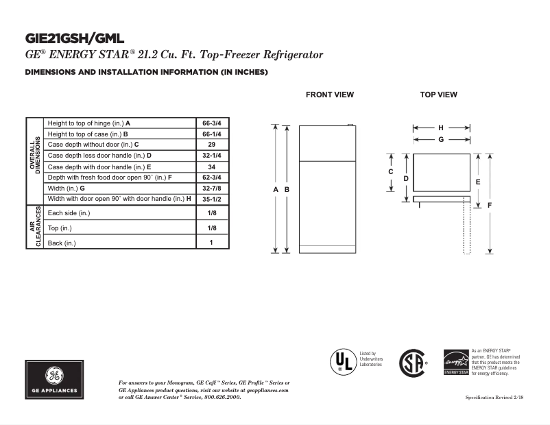 Image de la première page du manuel de l'appareil GIE21GMLES