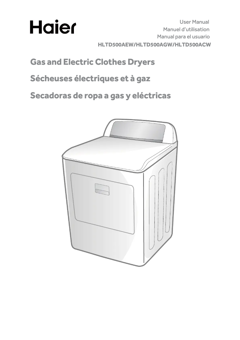 Page 1 de la notice Manuel utilisateur Haier HLTD500AEW