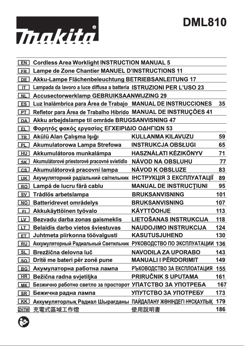 Page 1 de la notice Manuel utilisateur Makita DML810