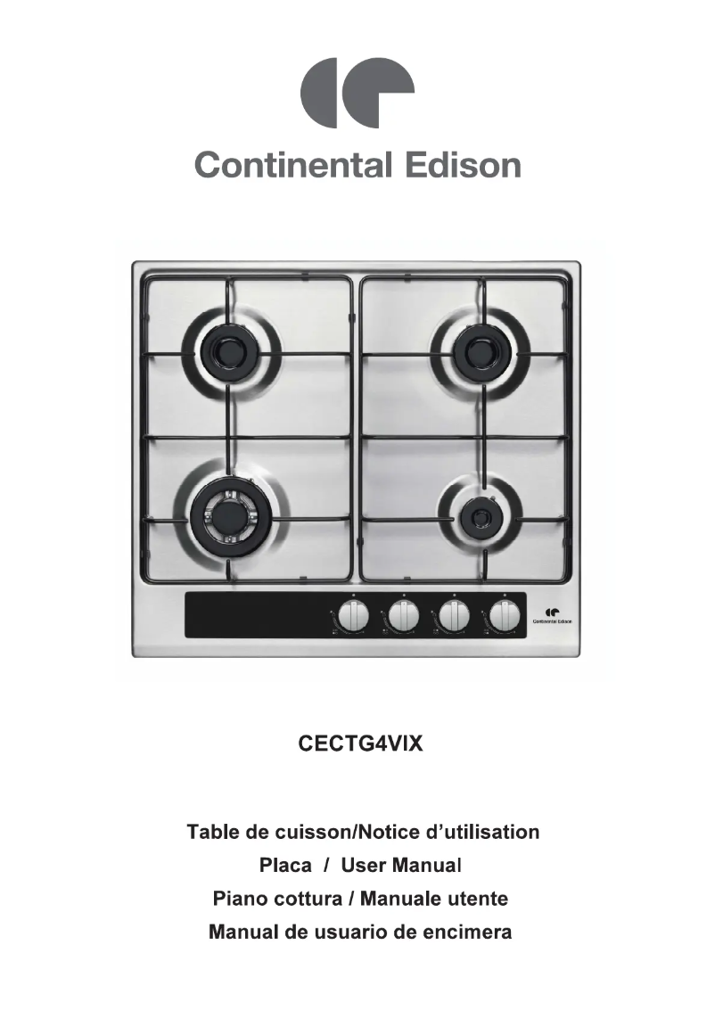 Page 1 de la notice Manuel utilisateur Continental Edison CECTG4VIX