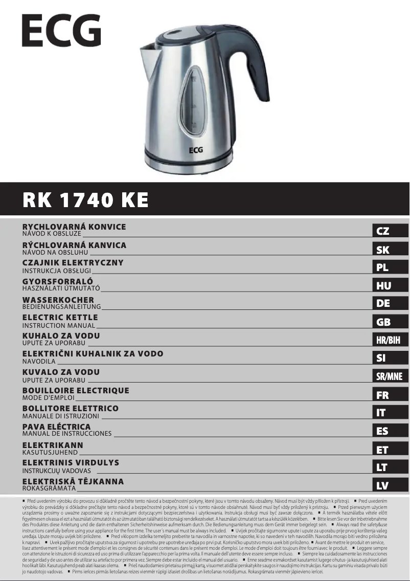 Page n°1 - Manuel utilisateur ECG RK 1740 KE
