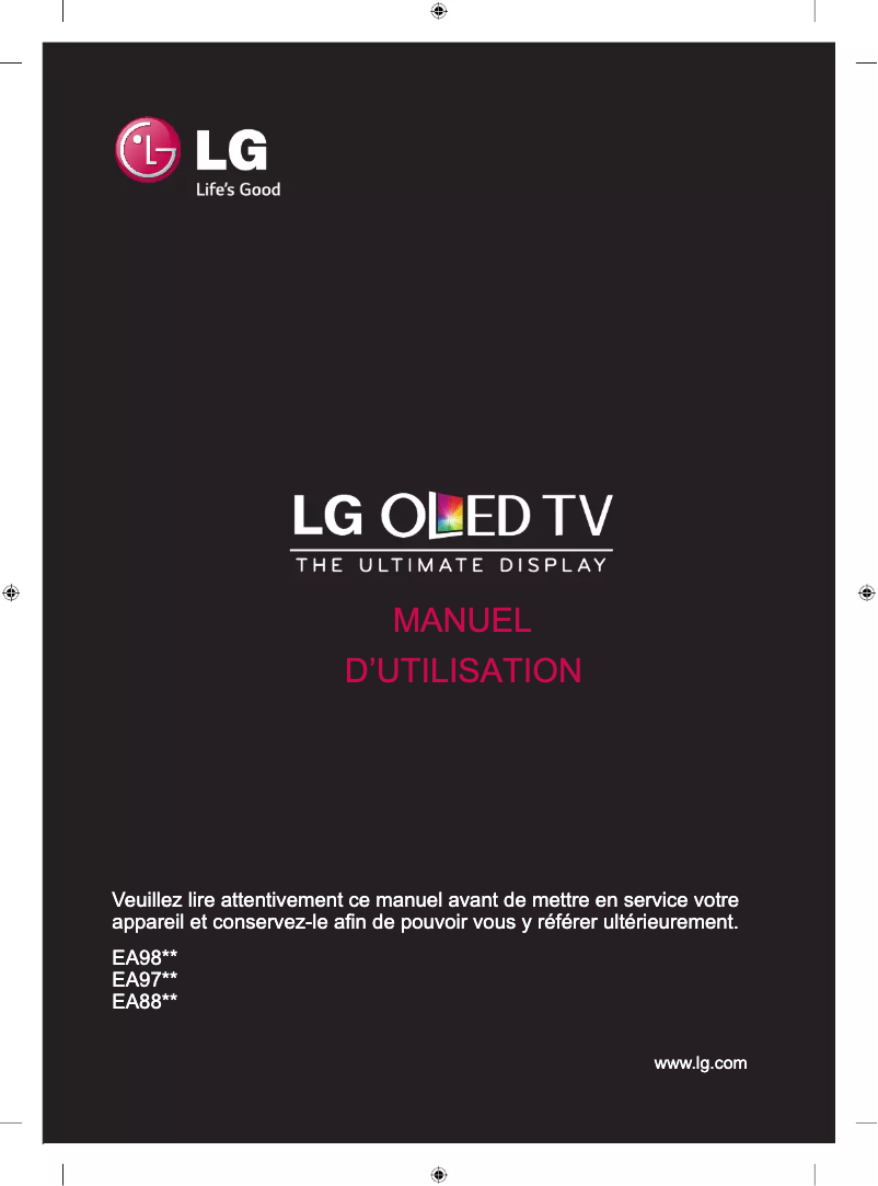 Page 1 de la notice Manuel utilisateur LG 55EA970T