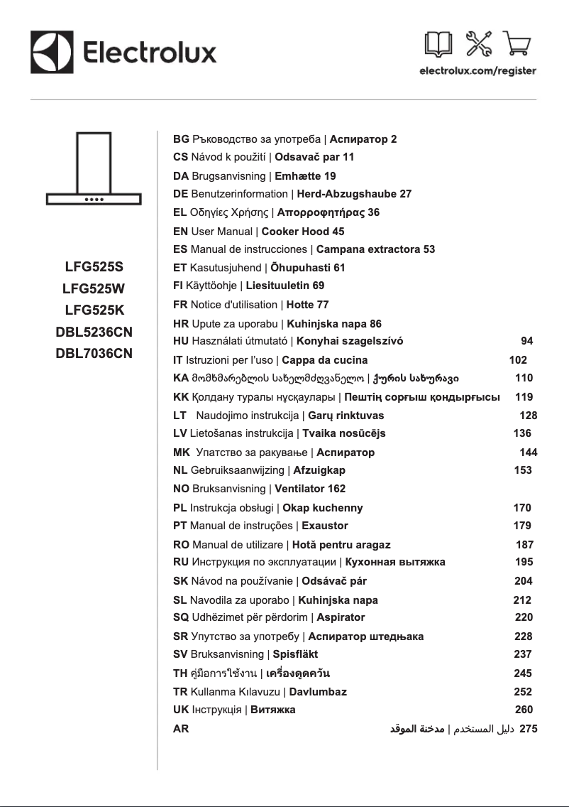 Image de la première page du manuel de l'appareil LFG525K