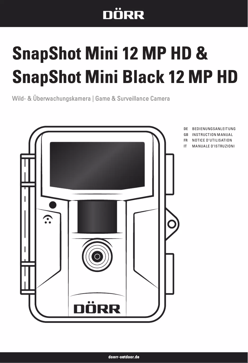 Page 1 de la notice Manuel utilisateur Dörr SnapShot Mini Black 12MP HD