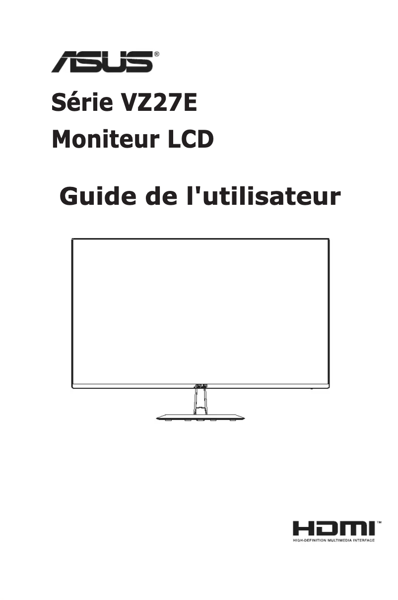 Page 1 de la notice Manuel utilisateur Asus VZ27EHF-W