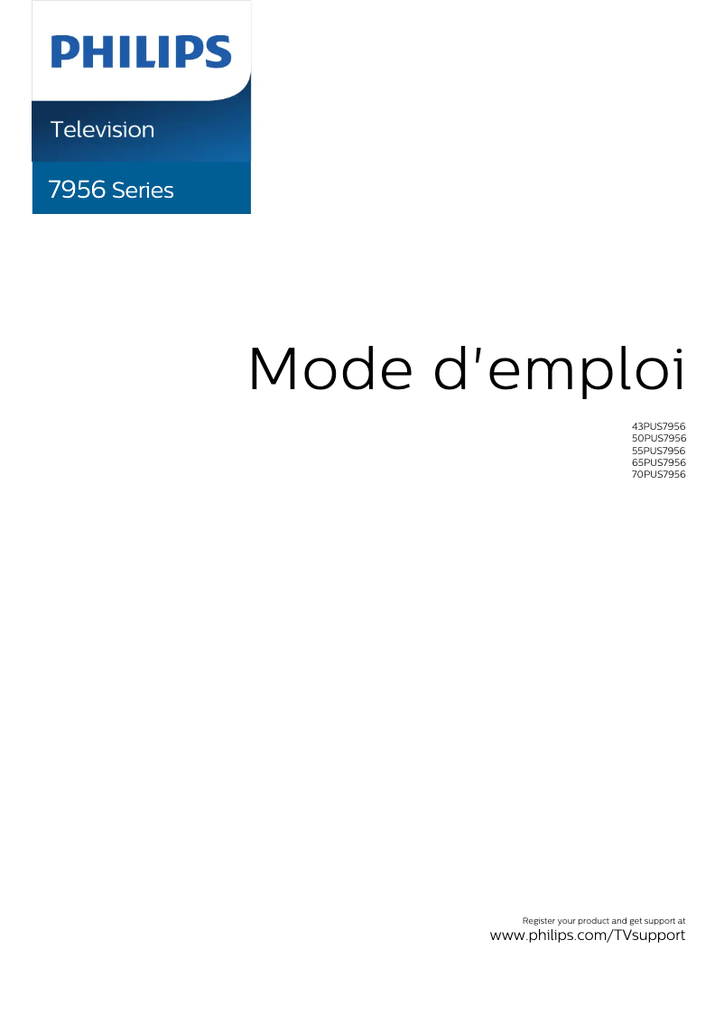 Page n°1 - Manuel utilisateur Philips 65PUS7956