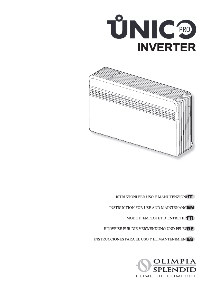 Page 1 de la notice Manuel utilisateur Olimpia Splendid Unico Pro Inverter 14 HP