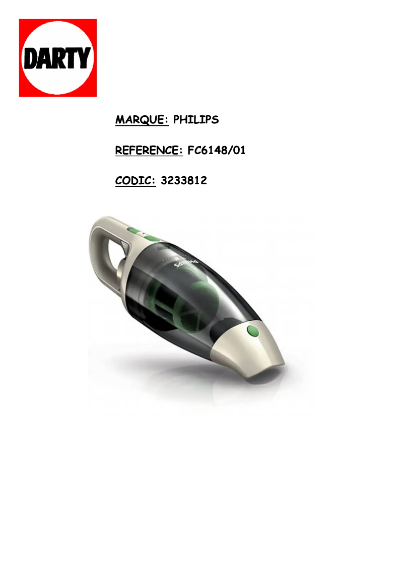 Image de la première page du manuel de l'appareil MiniVac FC6148