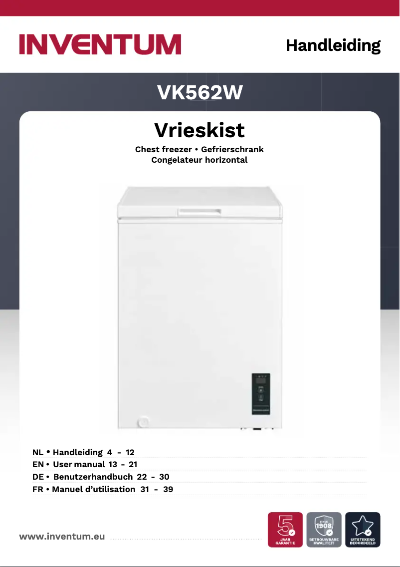 Page 1 de la notice Manuel utilisateur Inventum VK562W