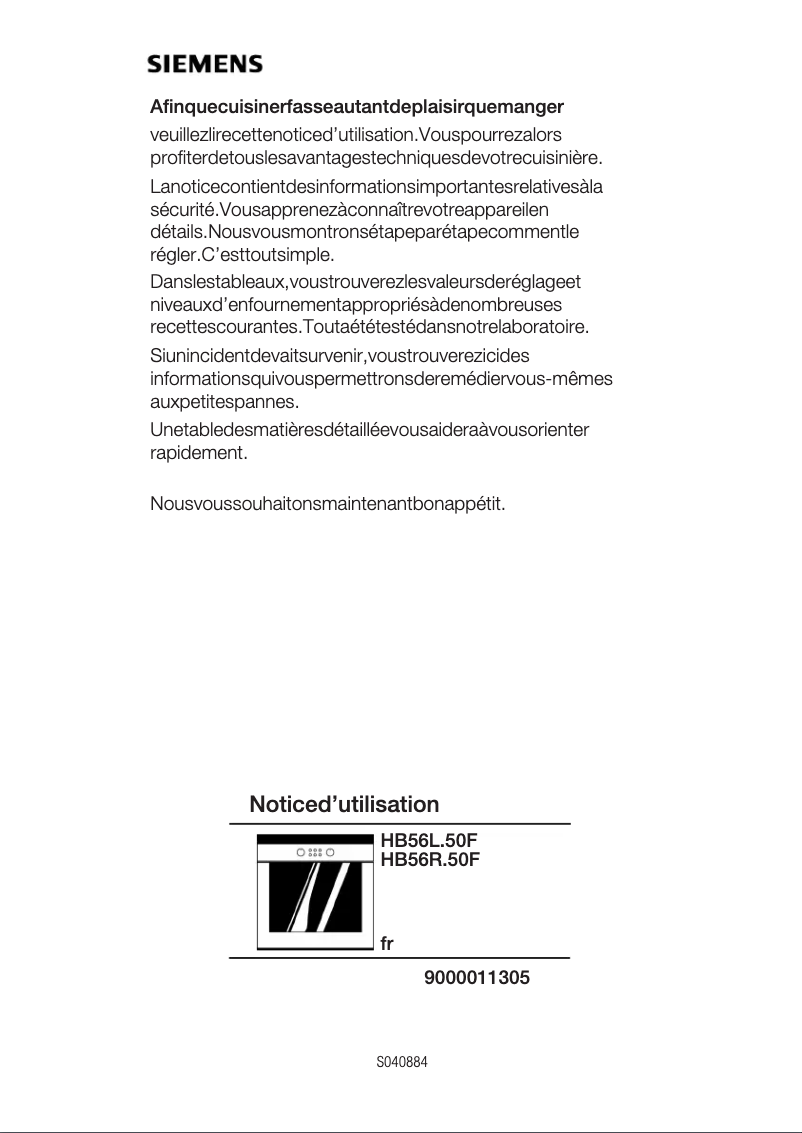 Image de la première page du manuel de l'appareil HB56R550F