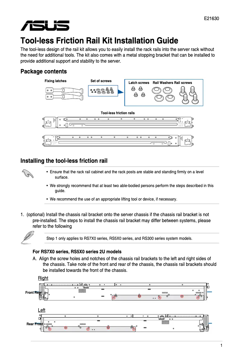 Image de la première page du manuel de l'appareil RS720A-E11-RS24U