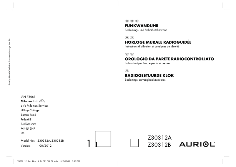 Page 1 de la notice Manuel utilisateur SilverCrest Z30312A