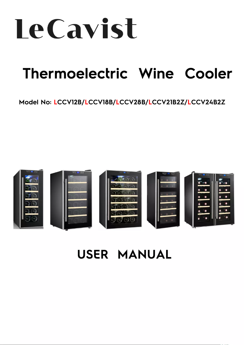 Page 1 de la notice Manuel utilisateur LeCavist LCCV28B
