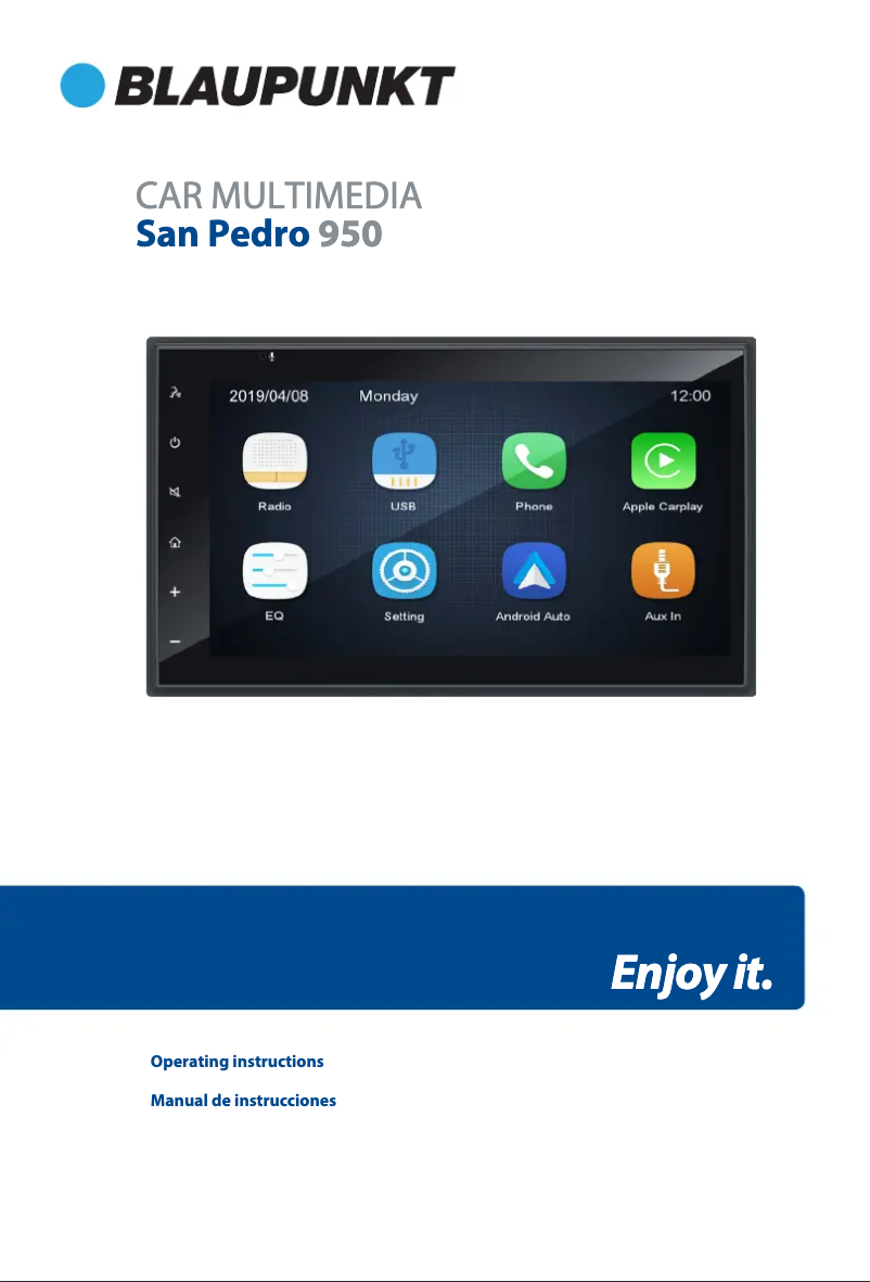 Page n°1 - Manuel utilisateur Blaupunkt San Pedro 950