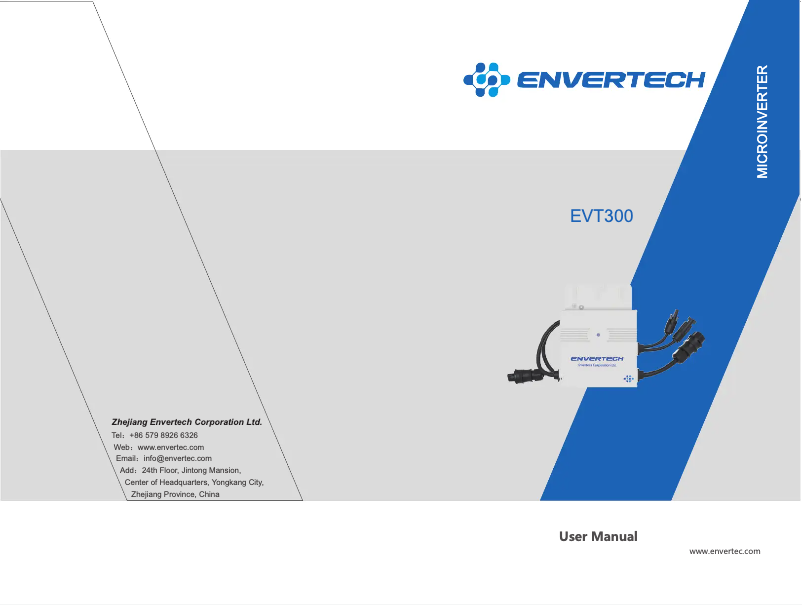 Page n°1 - Manuel utilisateur Envertech EVT300