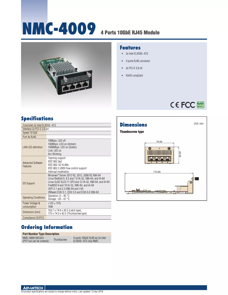 Image de la première page du manuel de l'appareil NMC-4009-04CSA1