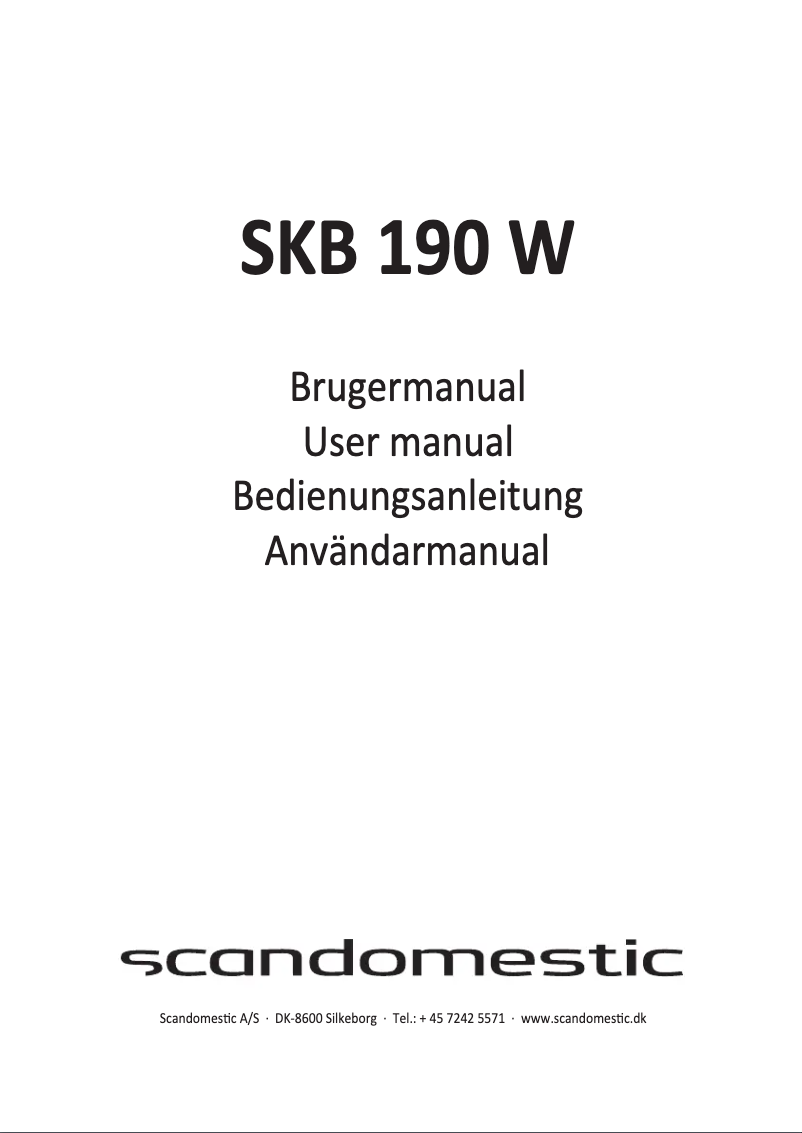 Page n°1 - Manuel utilisateur Scandomestic SKB 190 W