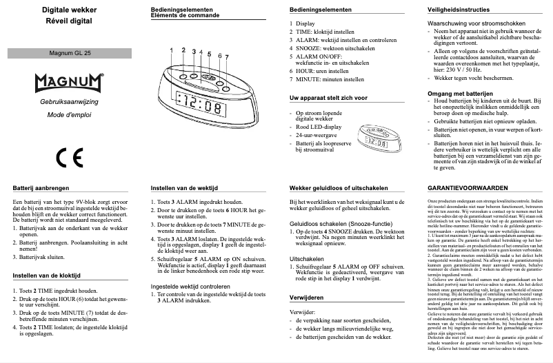 Page 1 de la notice Manuel utilisateur Magnum GL25
