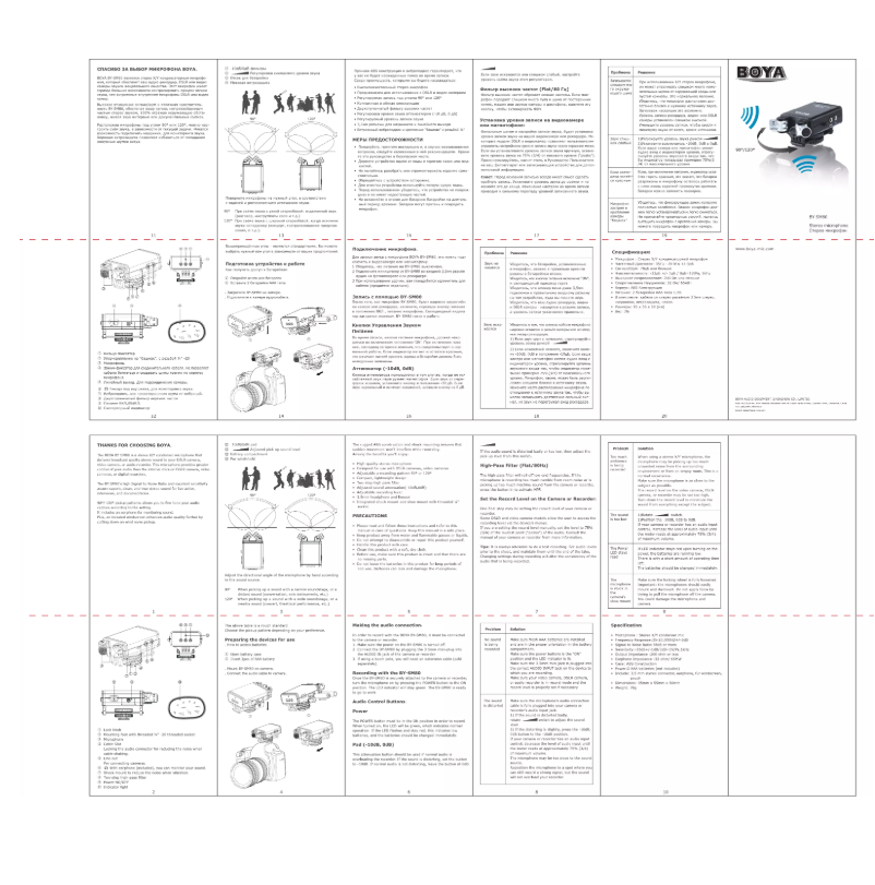 Page 1 de la notice Manuel utilisateur BOYA BY-SM80