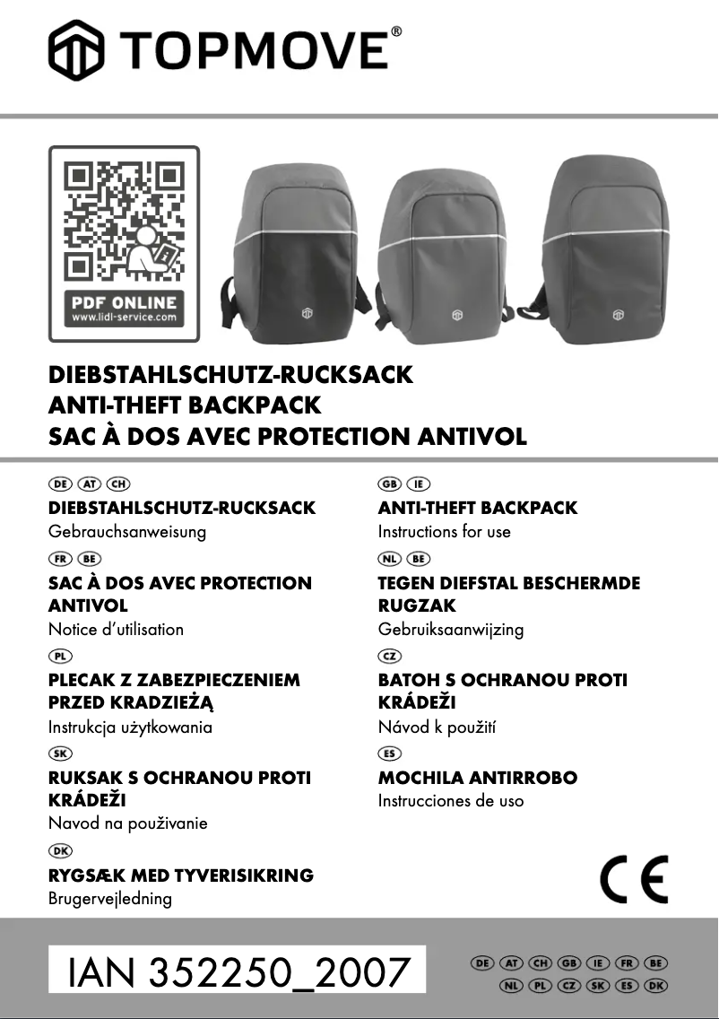 Page 1 de la notice Manuel utilisateur Topmove IAN 331886