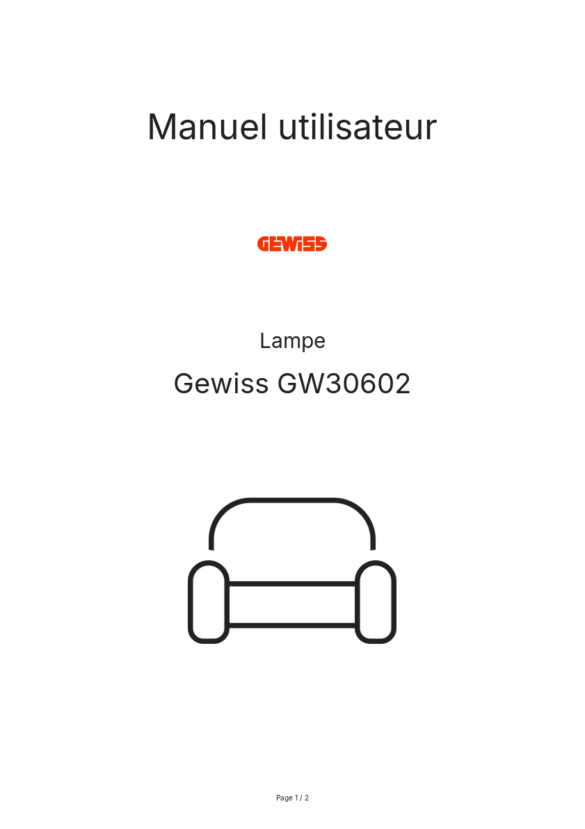 Image de la première page du manuel de l'appareil GW30602