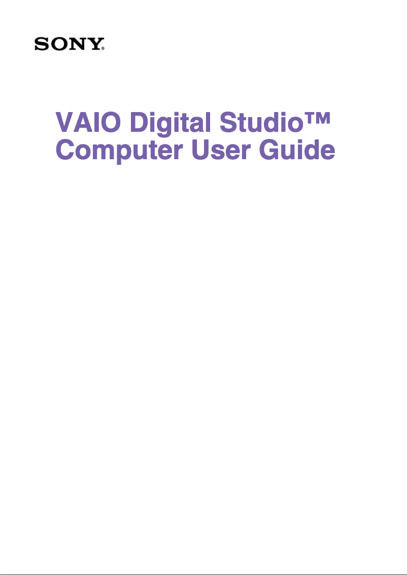 Page n°1 - Manuel utilisateur Sony Vaio PCV-RX751