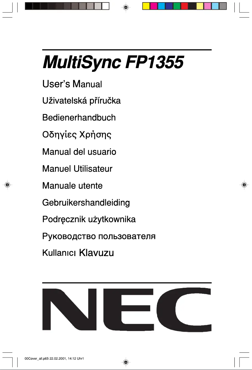 Page 1 de la notice Manuel utilisateur NEC MultiSync FP1355
