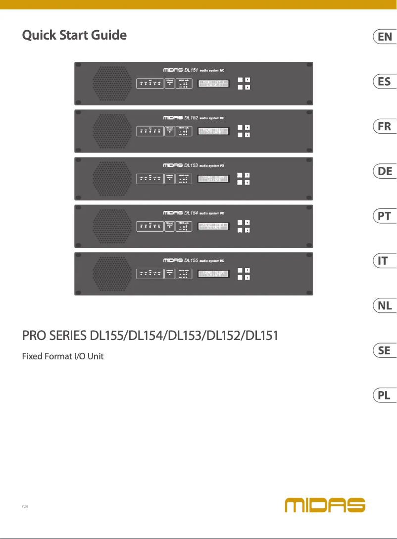 Page 1 de la notice Guide de démarrage rapide Midas DL155