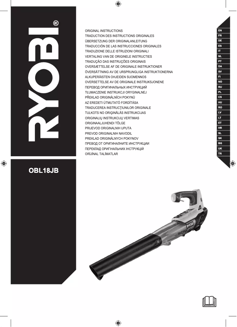 Page 1 de la notice Manuel utilisateur RYOBI One+ OBL18JB