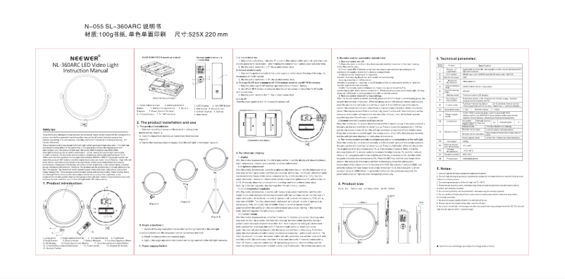 Page 1 de la notice Manuel utilisateur Neewer NL-360ARC